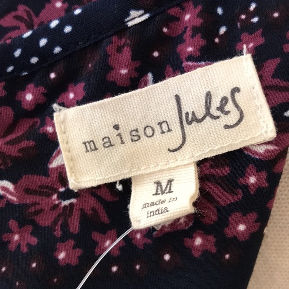 New! Maison Jules medium navy combo  fit and flare dress. - Picture 4 of 7
